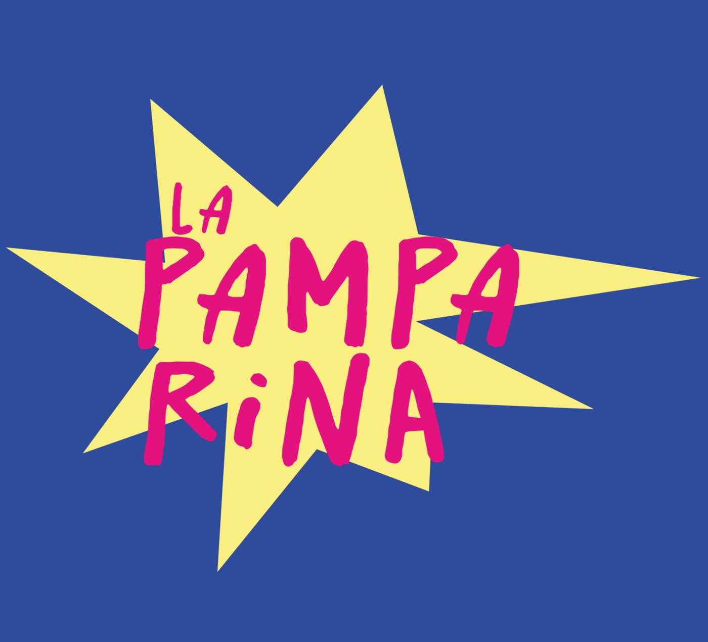 Logo principal La Pamparina sur étoile jaune, fond bleu